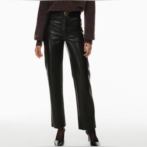 Wilfred The Melina Faux Leather High Rise Straight Leg Pants | Black Size 4